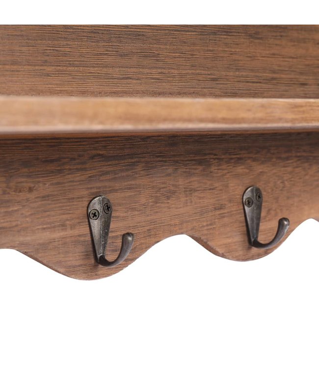 Wandkapstok 50x10x30 cm hout bruin