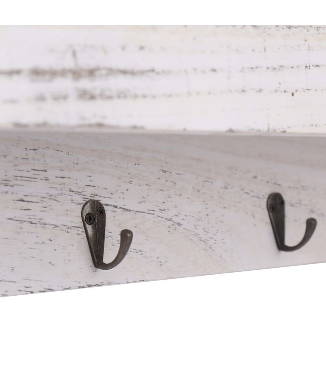 Wandkapstok 50x10x23 cm hout wit