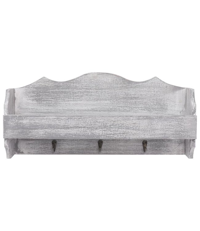 Wandkapstok 50x10x23 cm hout grijs