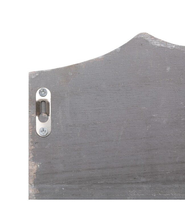 Wandkapstok 50x10x23 cm hout grijs