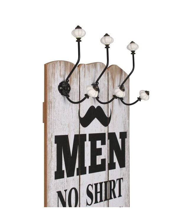 Wandkapstok met 6 haken MEN LADIES 120x40 cm