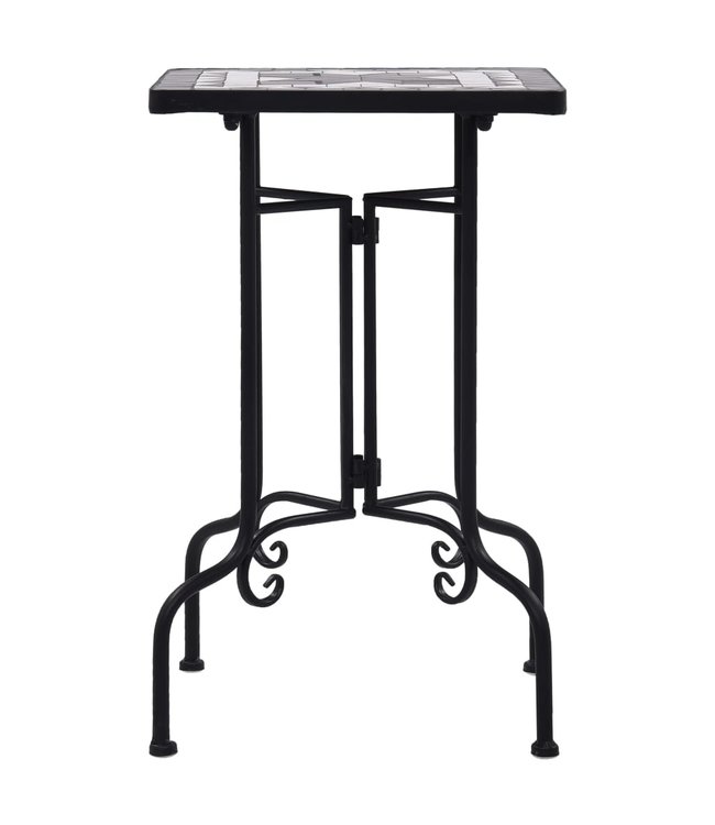 Bijzettafel mozaïek keramiek zwart en wit