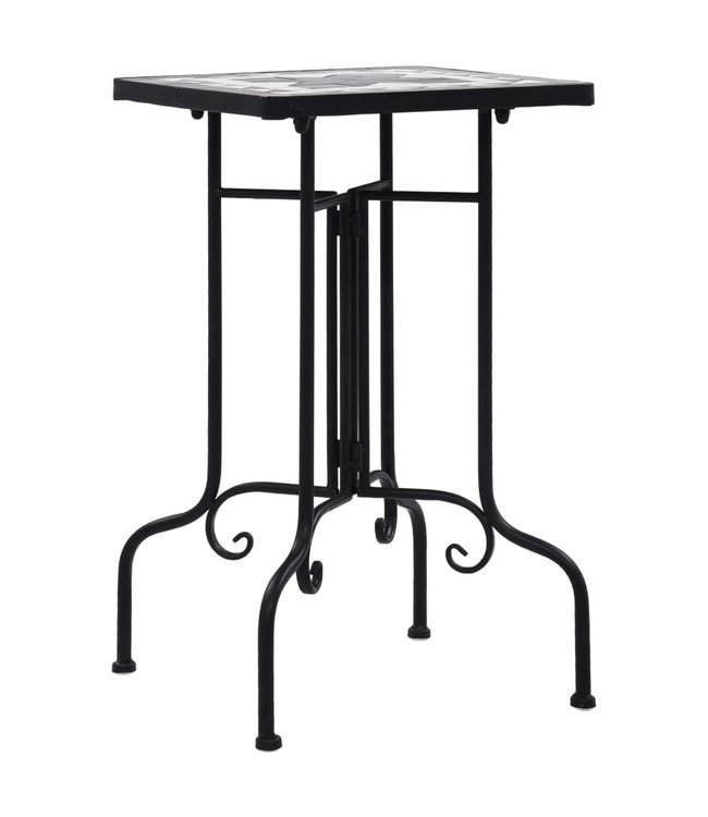 Bijzettafel mozaïek keramiek zwart en wit