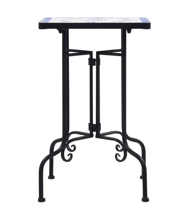 Bijzettafel mozaïek keramiek blauw en wit