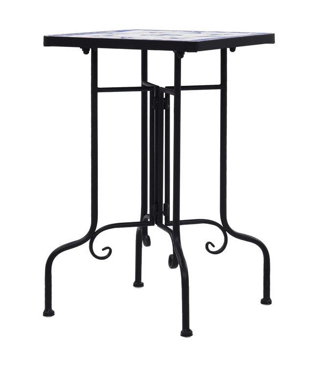 Bijzettafel mozaïek keramiek blauw en wit