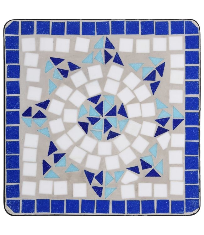 Bijzettafel mozaïek keramiek blauw en wit