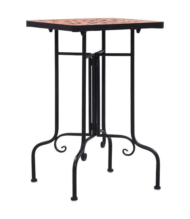 Bijzettafel mozaïek keramiek terracottakleurig