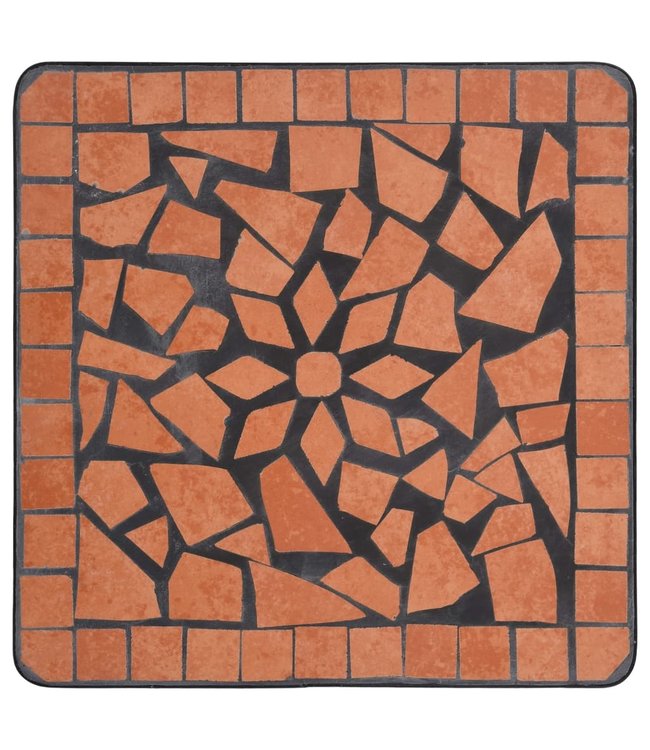 Bijzettafel mozaïek keramiek terracottakleurig