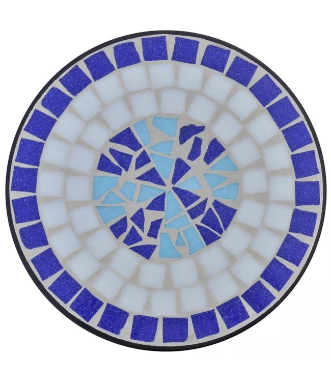 Mozaïektafel blauw wit
