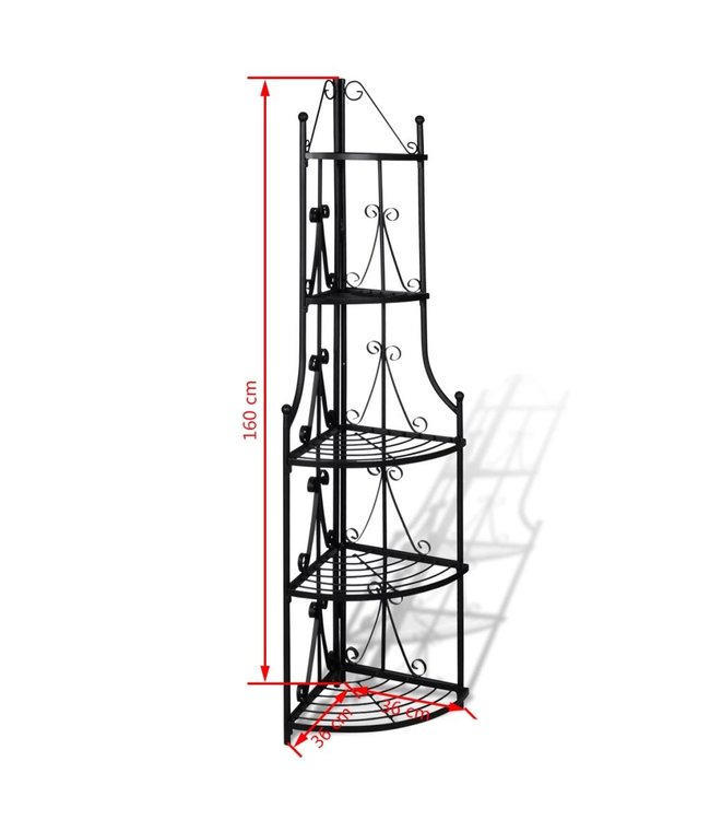 Hoekig Plantenrek Romy (zwart)