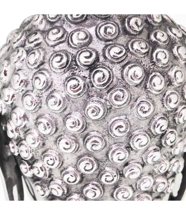 Boeddhahoofd ornament aluminium zilver