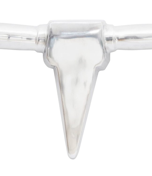 Stierenkop voor aan de muur aluminium 125 cm zilverkleurig