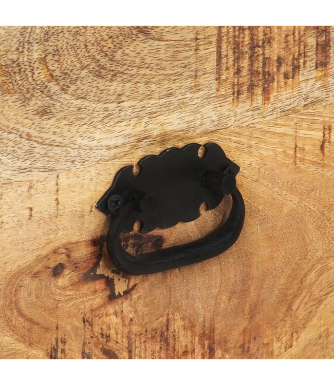 Bijzetkast op wieltjes 70x40x75 cm massief mangohout