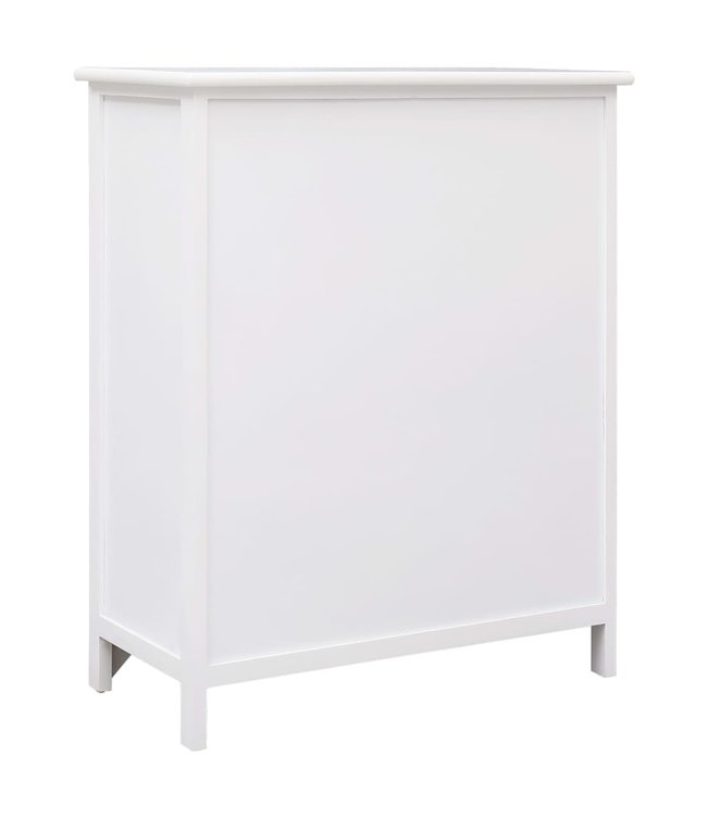 Bijzetkast met 6 lades 60x30x75 cm paulowniahout wit