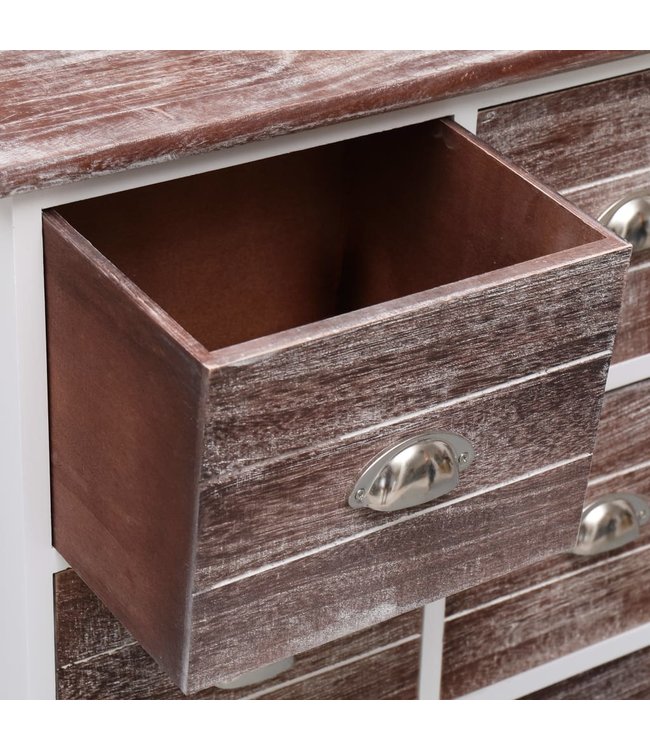 Bijzetkast met 6 lades 60x30x75 cm paulowniahout bruin