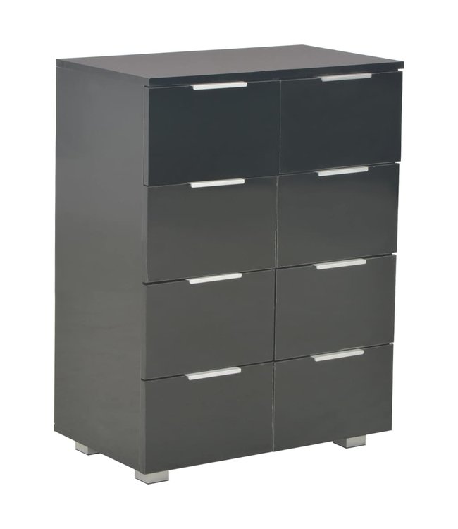 Dressoir 60x35x76 cm spaanplaat hoogglans zwart