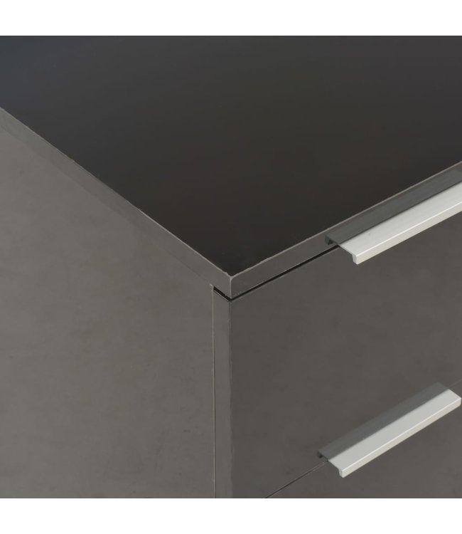 Dressoir 60x35x76 cm spaanplaat hoogglans zwart