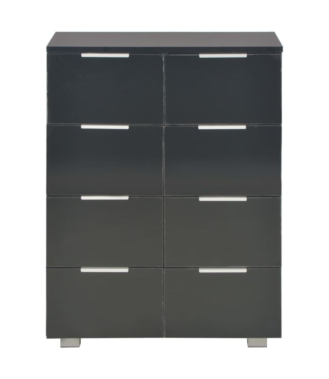 Dressoir 60x35x76 cm spaanplaat hoogglans zwart