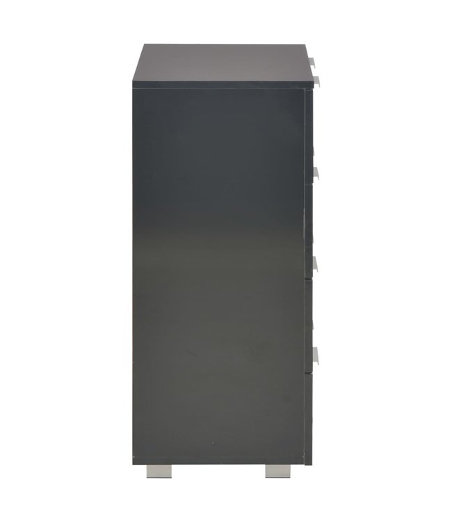Dressoir 60x35x76 cm spaanplaat hoogglans zwart