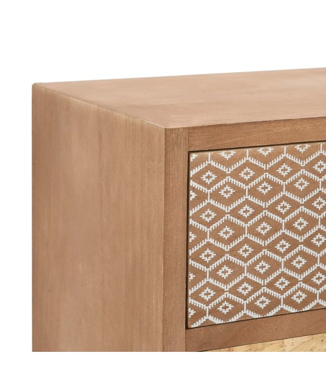 Bijzetkast met 4 lades 35,5x30x74,5 cm MDF bruin