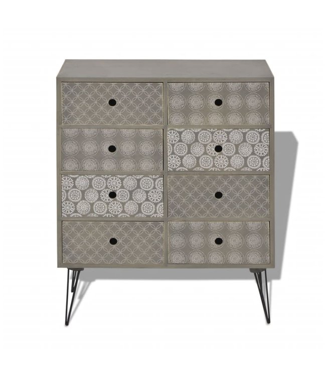Dressoir met 8 lades grijs