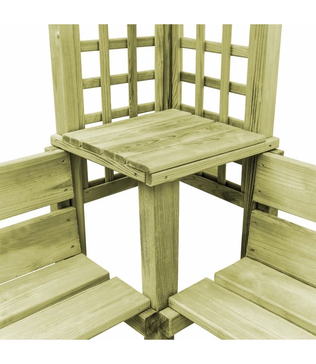 Hoekpergola met bank geïmpregneerd grenenhout