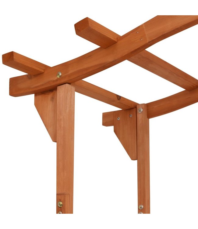 Tuinboog met poort 120x60x205 cm massief hout