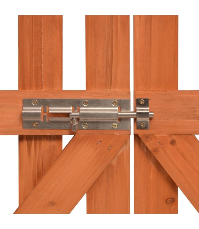 Tuinboog met poort 120x60x205 cm massief hout