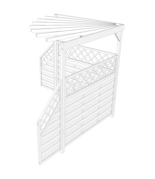 Pergola 256x256x225 cm geïmpregneerd grenenhout