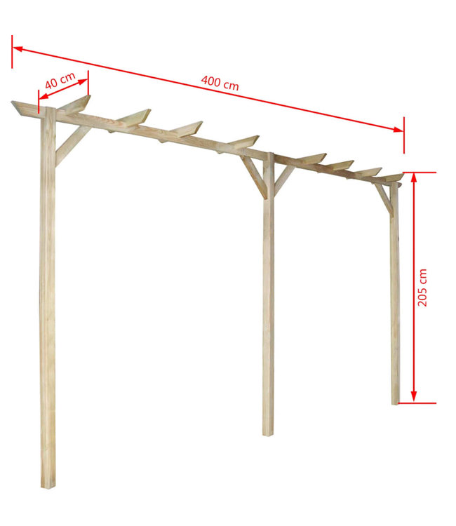 Pergola 400x40x205 cm hout