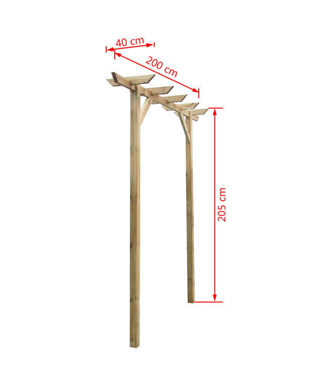 Pergola 200x40x205 cm hout