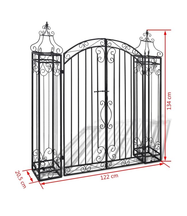 Poort decoratief 112x20,5x134 cm smeedijzer