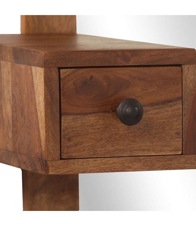 Opmaakspiegel met 2 lades massief sheeshamhout