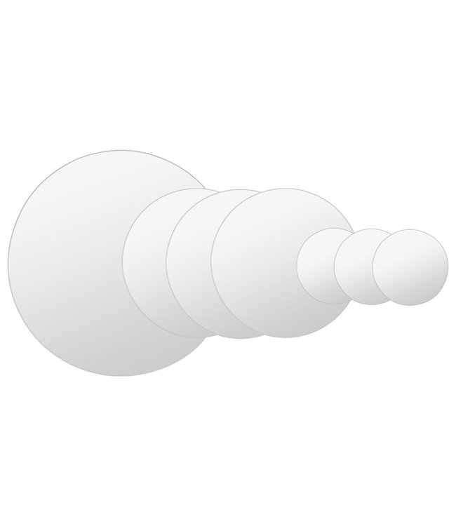 Wandspiegelset rond glas 7-delig