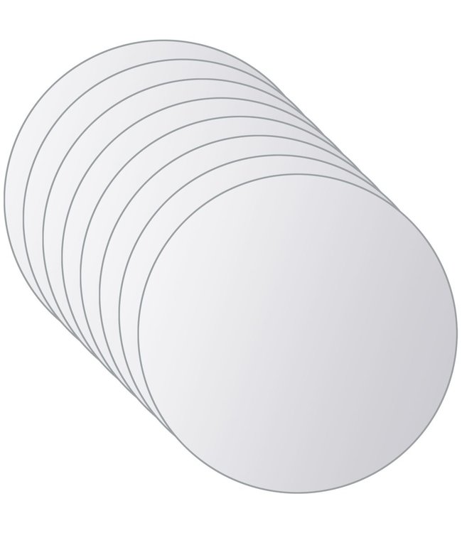 8 st Spiegeltegels rond glas