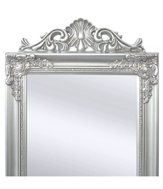 Vrijstaande spiegel Barok 160x40cm zilver