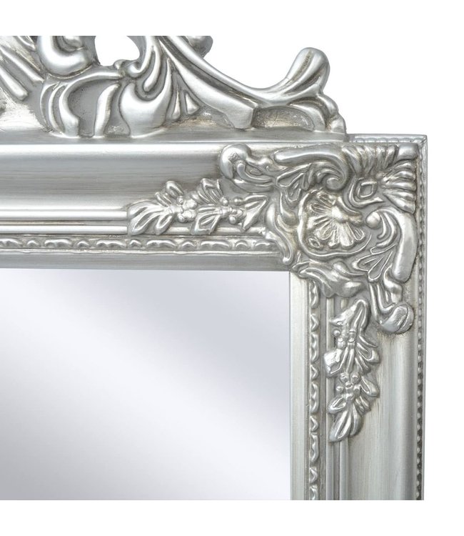 Vrijstaande spiegel Barok 160x40cm zilver