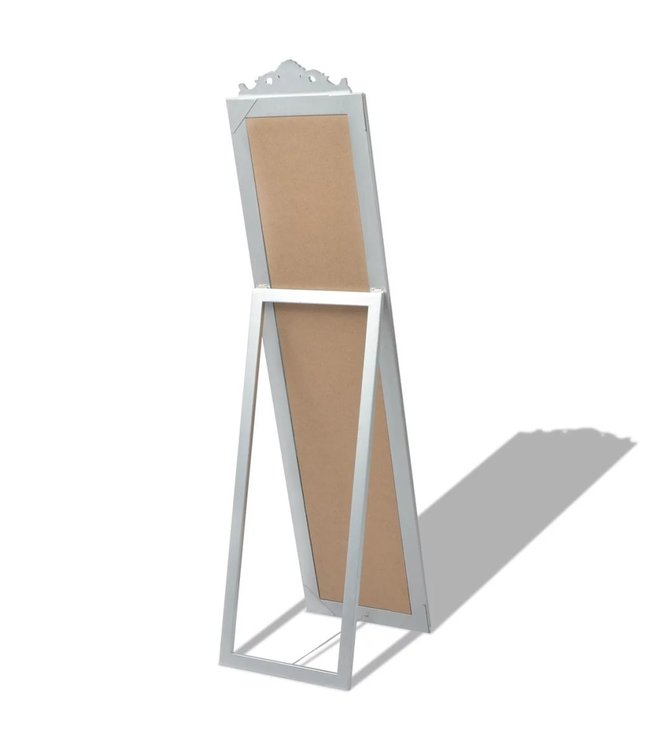 Vrijstaande spiegel Barok 160x40cm zilver