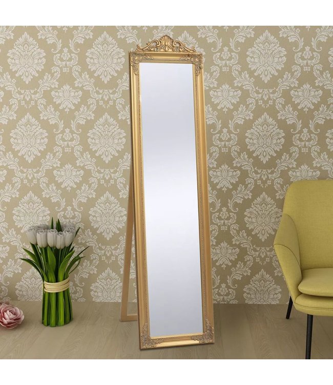 Vrijstaande spiegel Barok 160x40cm goud