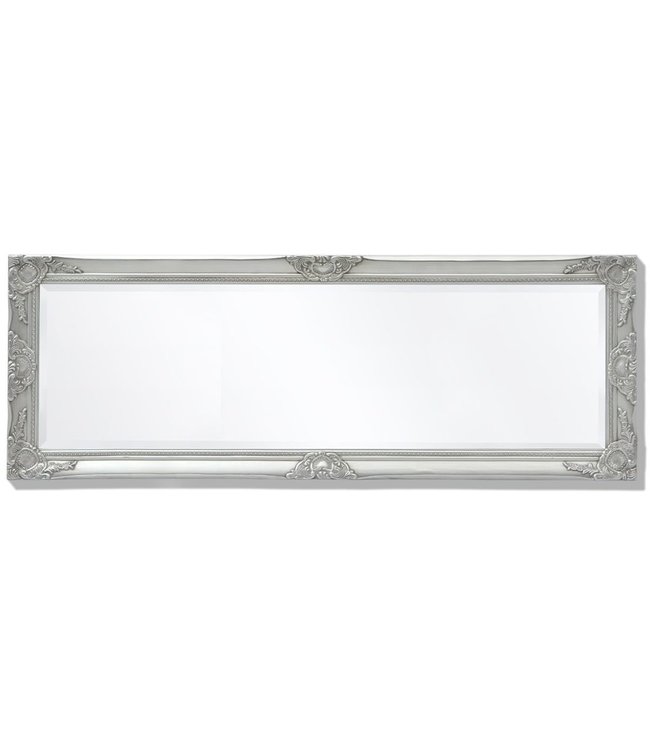 Wandspiegel Barok 140 x 50 cm zilver