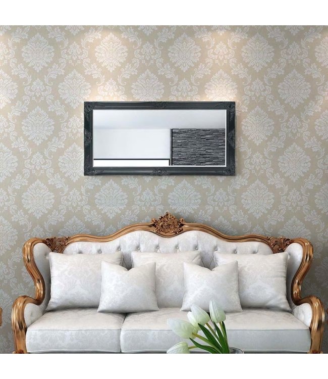 Wandspiegel Barok 120 x 60 cm zwart