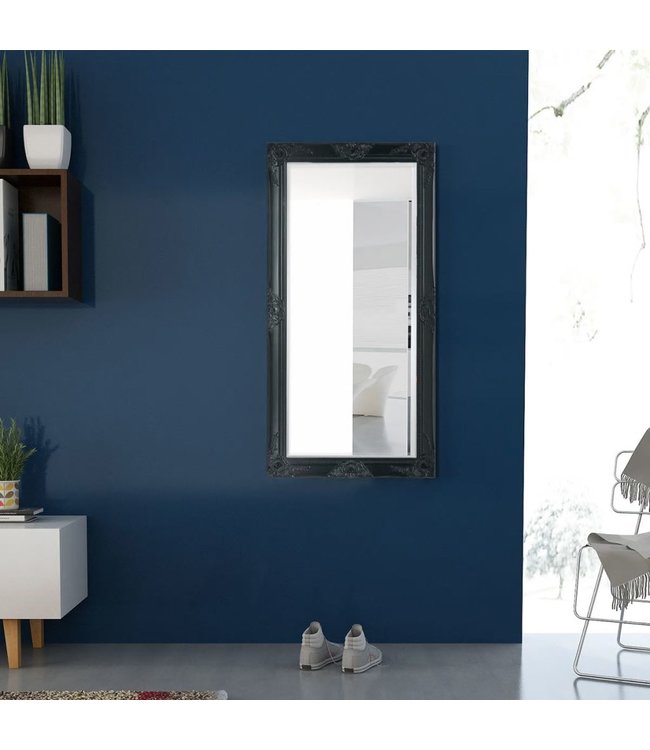 Wandspiegel Barok 120 x 60 cm zwart