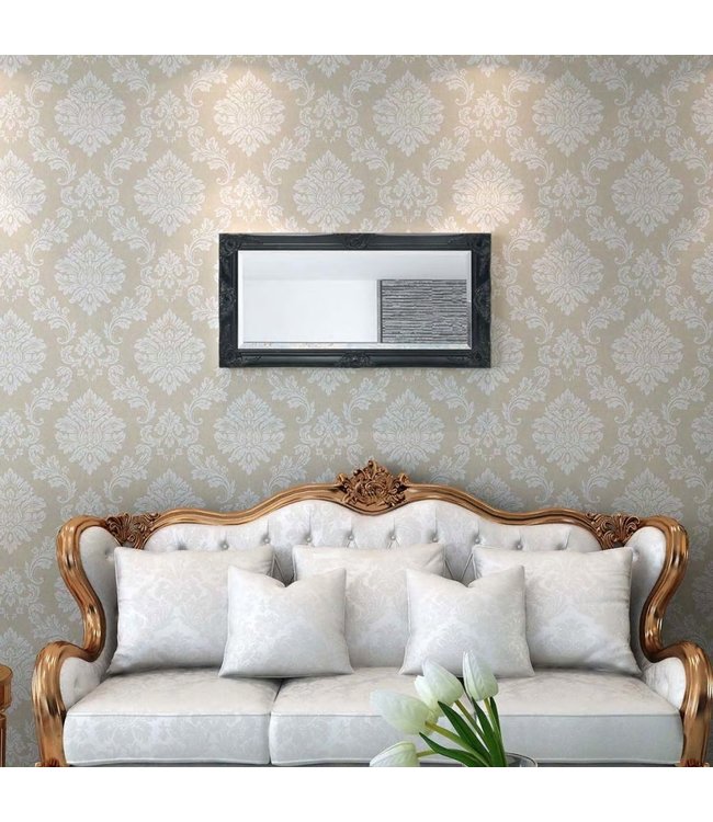 Wandspiegel Barok 100 x 50 cm zwart