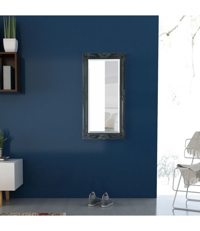 Wandspiegel Barok 100 x 50 cm zwart