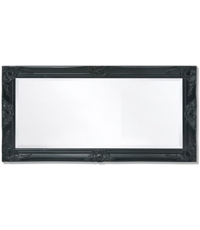 Wandspiegel Barok 100 x 50 cm zwart