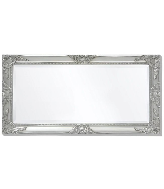 Wandspiegel Barok 100 x 50 cm zilver