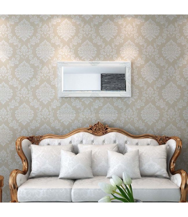 Wandspiegel Barok 100 x 50 cm wit