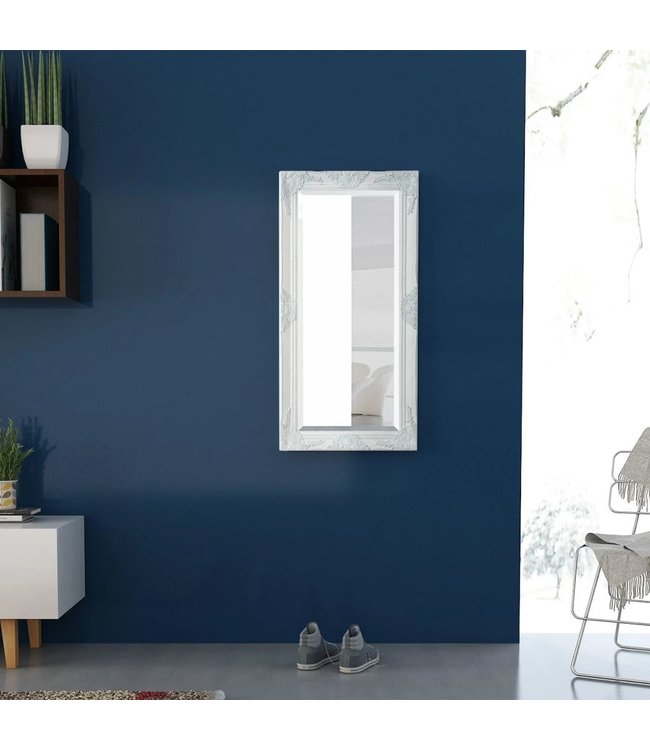 Wandspiegel Barok 100 x 50 cm wit