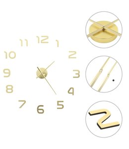 3D-wandklok 100 cm XXL modern goudkleurig