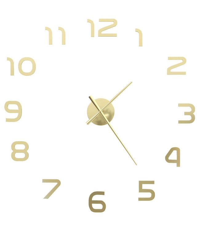 3D-wandklok 100 cm XXL modern goudkleurig